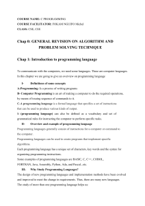 C PROGRAMMING LANGUAGE FULL