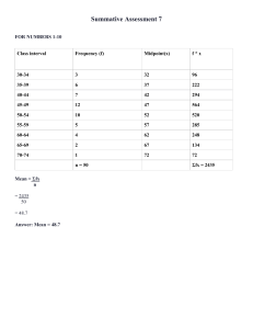 Summative Assessment 7: Statistics Calculations