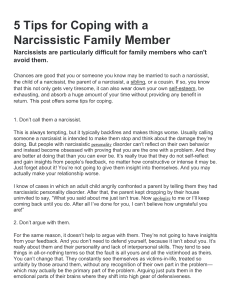 5 Tips for Coping with a Narcissistic Family Member