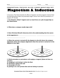Magnetism and induction worksheet