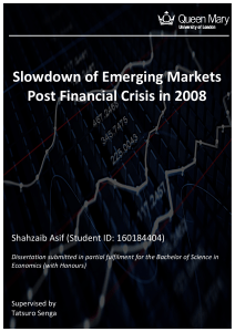 Slowdown of Emerging Markets Post Financial Crisis in 2008 (30 credits)
