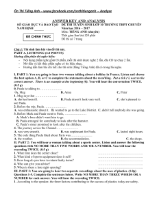 English Exam Paper - Grade 10 Entrance Exam