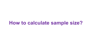 Sample Size and Sampling distribution