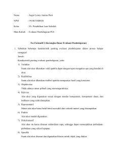 Tes Formatif 2 (Kerangka Dasar Evaluasi Pembelajaran)