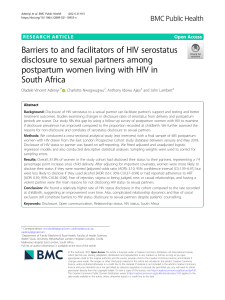 HIV Disclosure Barriers in South Africa