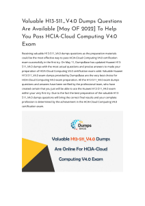 Valuable H13-511 V4.0 Dumps Questions Are Available [May OF 2022]
