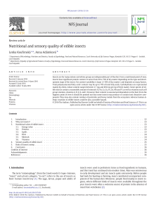 Nutritional and sensory quality of edible insects