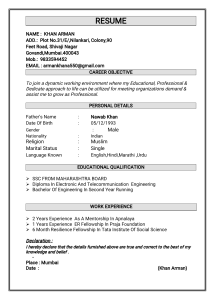 KHAN ARMAN  RESUME 1111(2)