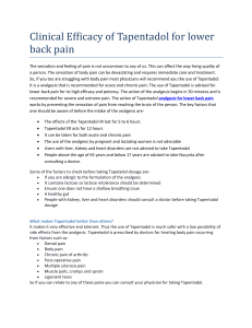 Clinical Efficacy of Tapentadol for lower back pain
