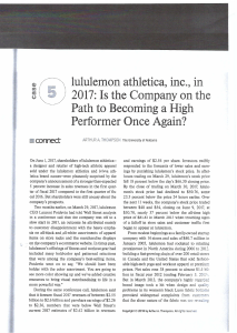 Lululemon Athletica Case Study: Path to High Performance