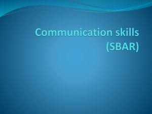 Communication skills (SBAR)