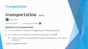 Transportation Lecture