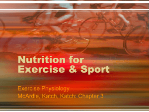 Nutrition for Exercise