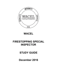 Firestopping Special Inspector Study Guide 7-2016