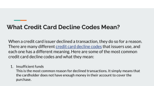 What Credit Card Decline Codes Mean?