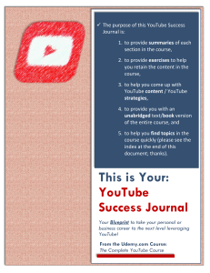 1.1 YouTube Success Journal