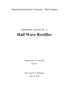 Half-Wave Rectifier Lab Activity Report