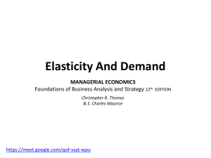 Elasticity And Demand