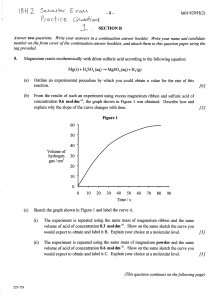 Chemistry Exam Practice Questions: Reaction Rates