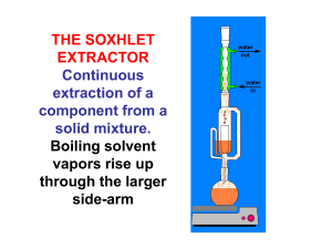 THE SOXHLET EXTRACTOR