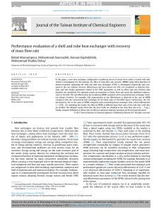 Performance evaluation of a shell and tube heat exchanger with recovery