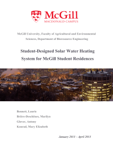 Studentdesigned solar heating systems for McGill student residences