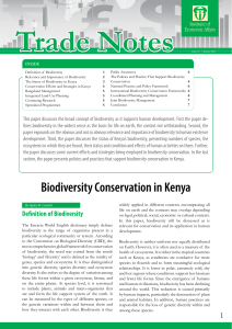 Trade notes on biodiversity