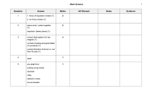 Magnetism Mark Scheme