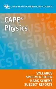 CAPE-Physics-Syllabus-Specimen-Paper-Mark-Scheme-Subject-Reports-2019