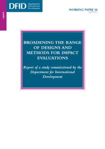 DFID Working Paper 38. Broadening the range of designs and methods for impact evaluations