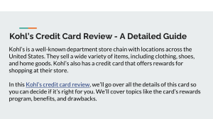 Kohl’s Credit Card Review - A Detailed Guide