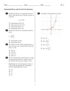 Exponential Functions quiz student