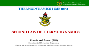 ME 265 UNIT 3 SLIDES (Second Law of Thermodynamics)