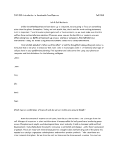 Soil Nutrients Lab: Sustainable Food Systems