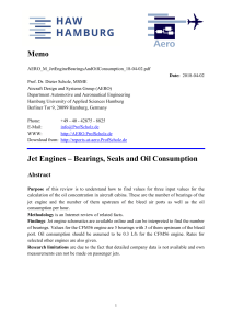 Jet Engines – Bearings, Seals and Oil Consumption