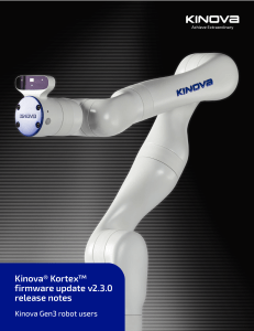 Kinova Kortex Firmware Update v2.3.0 Release Notes