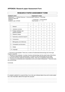 Research Paper Assesment Form