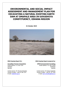 ESIA Report: Earth Dam Excavation, Oshana Region, Namibia