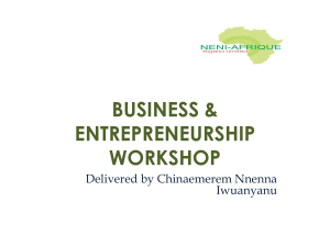 BUSINESS & ENTREPRENEURSHIP WORKSHOP