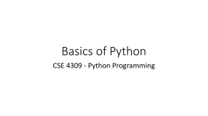  Basics of Python programming 
