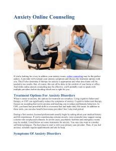 Anxiety Online Counseling