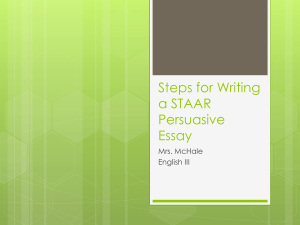 STAAR Persuasive Essay