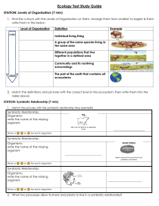 4 Ecology Test Review STUDENT