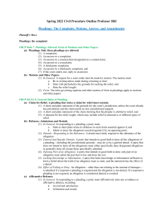 Spring 2022 Civil Procedure Outline 