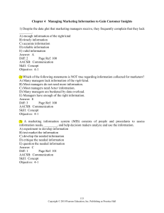 Chapter 4 Managing Marketing Information