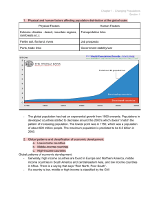 Changing Populations: Distribution & Development