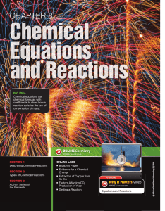Chapter 8-Chemical Equations and Reactions
