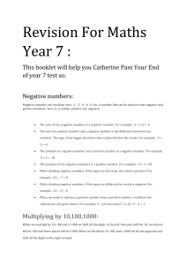 End Of Year 7 Maths Revision xo