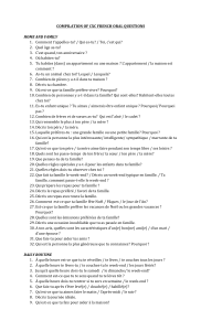 French Oral questions - FORM 5