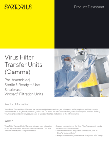 Virosart Virus Filter Transfer Units Datasheet